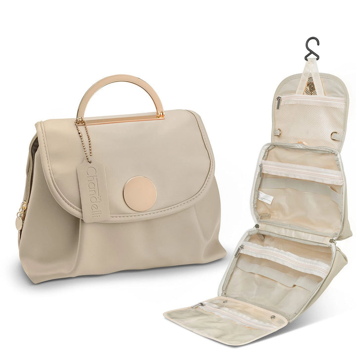 Travel Hook Toiletry Cosmetic Bag in Beige - Mildred Hoit