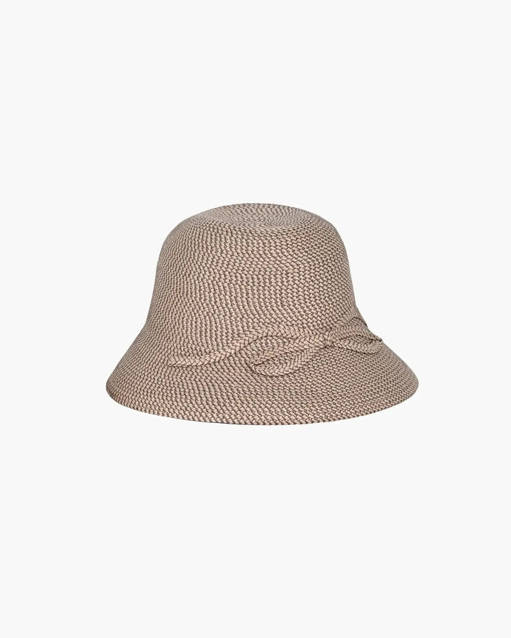 Eric Javits Bow Cloche Hat in Bark - Mildred Hoit