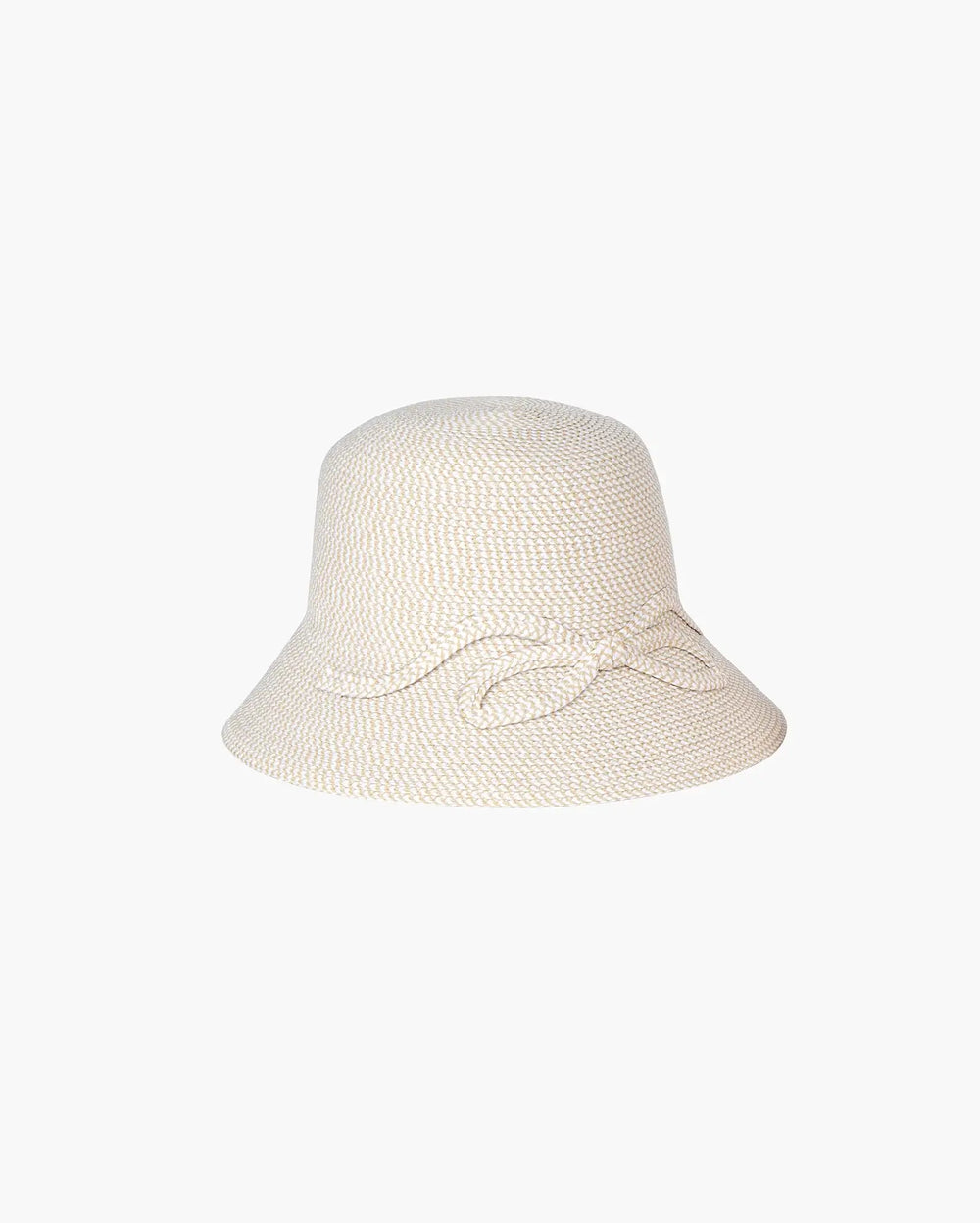 Eric Javits Bow Cloche Hat in White Mix - Mildred Hoit