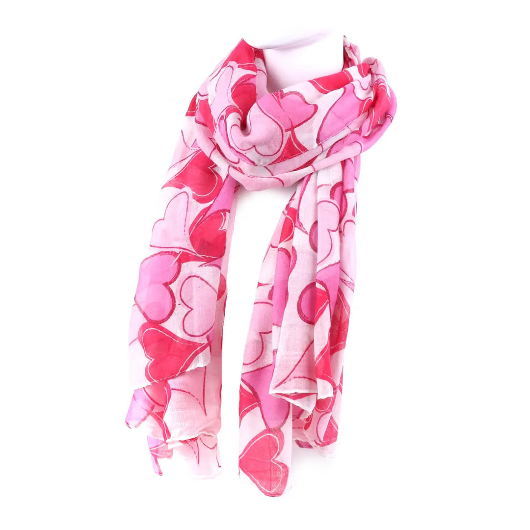 Pink Heart Scarf - Mildred Hoit