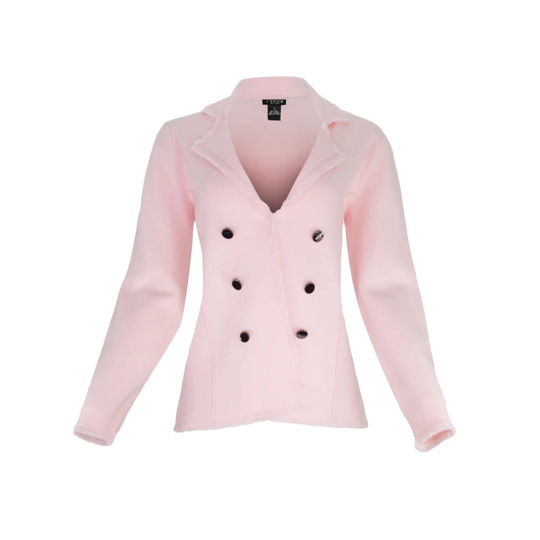 J'envie Mariner's Fringe-Trim Jacket in Pale Pink - Mildred Hoit