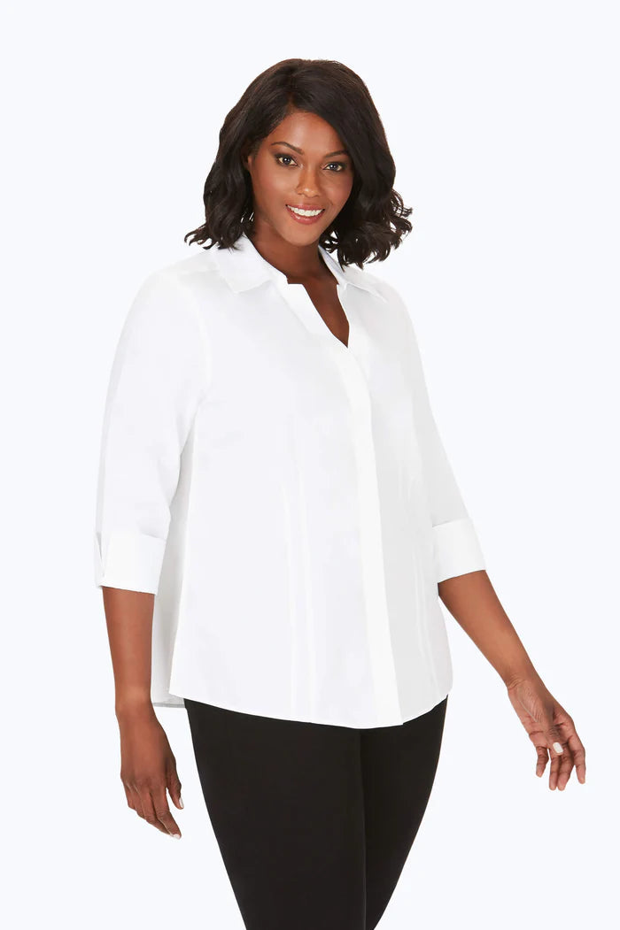 Foxcroft Taylor Blouse in Women's Sizing - White - Mildred Hoit