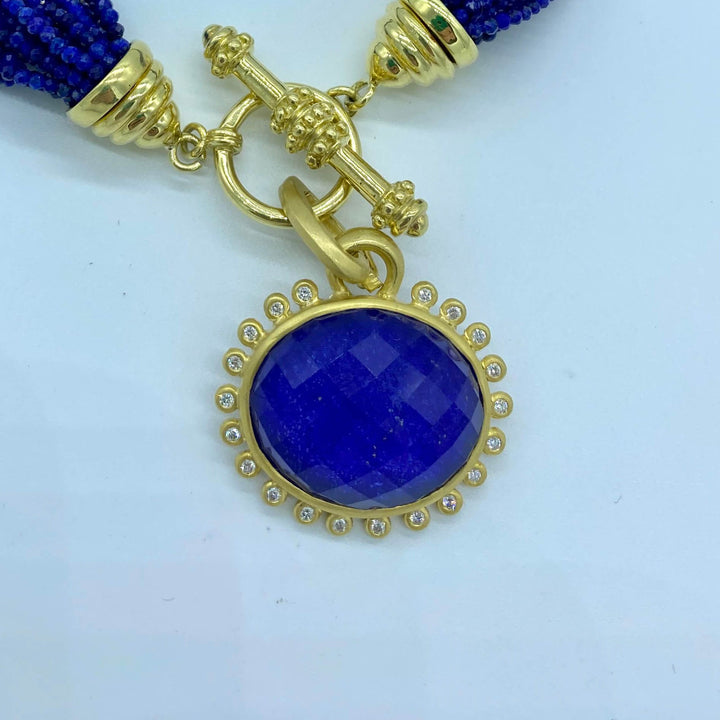 Lapis and Moonstone Pendant - Mildred Hoit