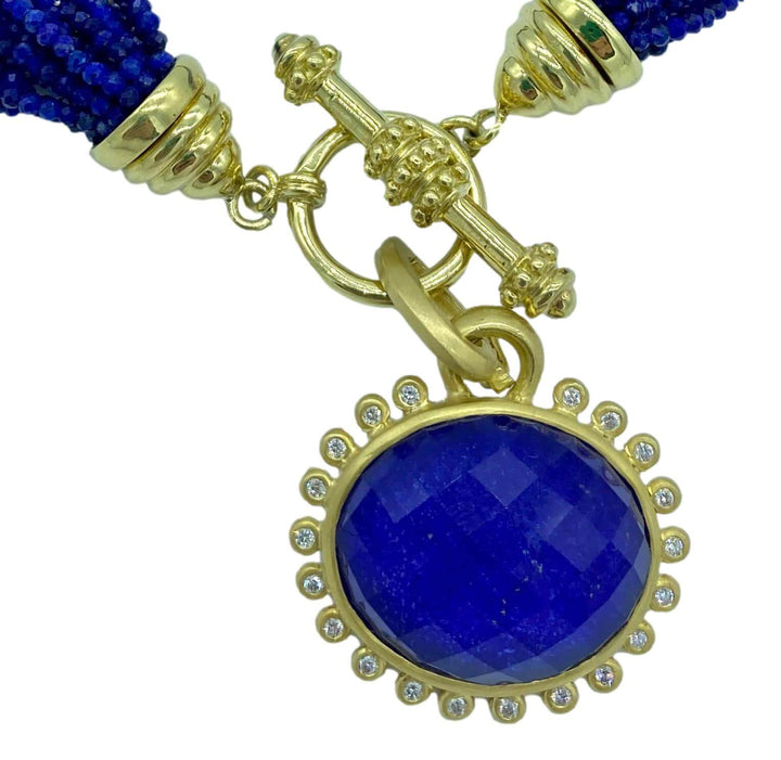 Lapis and Moonstone Pendant - Mildred Hoit