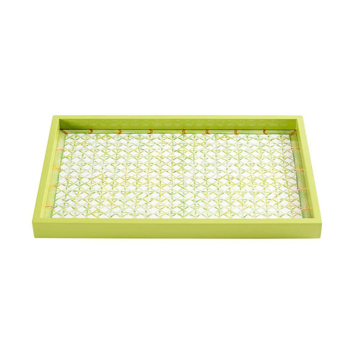Caspari Trellis Lacquer Vanity Tray in Green