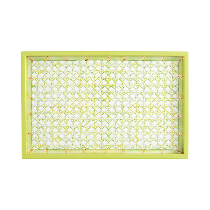 Caspari Trellis Lacquer Vanity Tray in Green