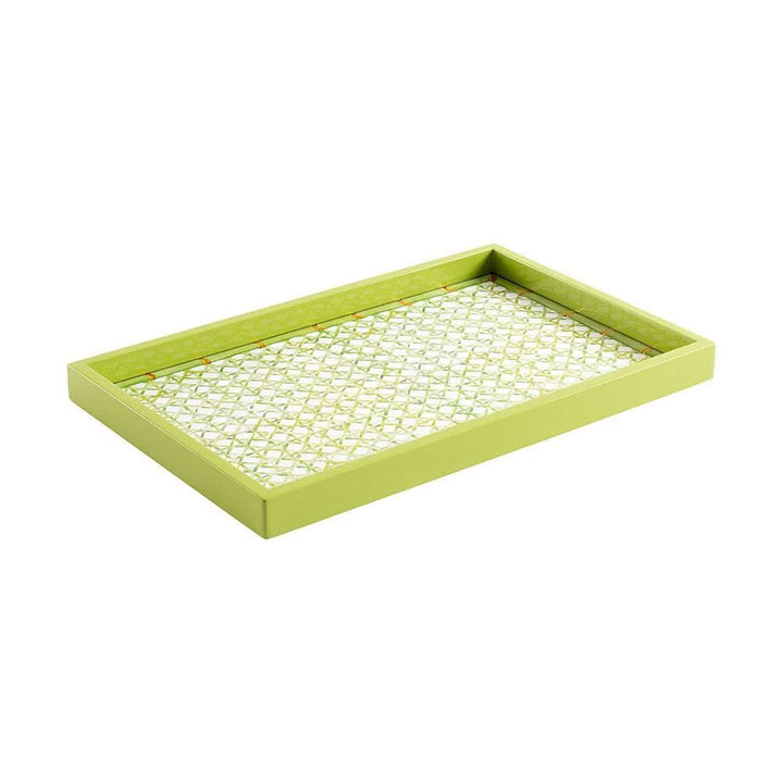 Caspari Trellis Lacquer Vanity Tray in Green