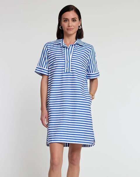 Hinson Wu Aileen Electric Blue and White Dress