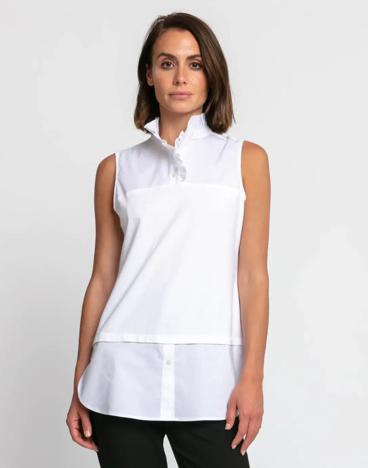 Hinson Wu Michelle Sleeveless Foundation Layer Tunic in White - Mildred Hoit