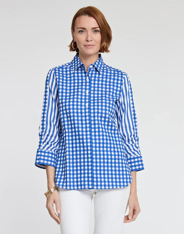 Hinson Wu Zoey Electric Blue and White Blouse
