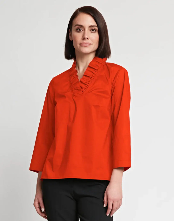 Hinson Wu 3/4 Sleeve Helena Top in Poppy - Mildred Hoit