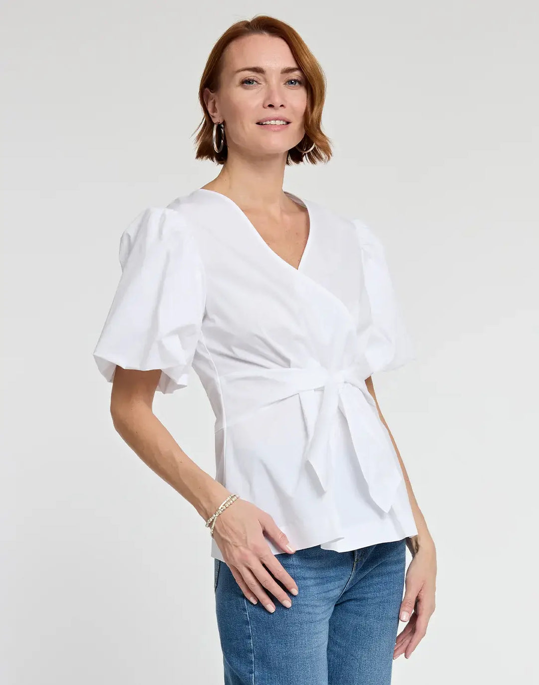 Hinson Wu Paulina Blouse in White - Mildred Hoit