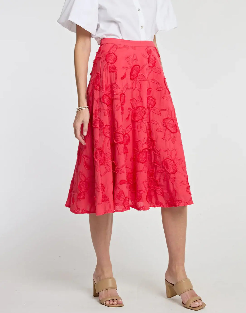 Hinson Wu Gloria Skirt in Coral - Mildred Hoit