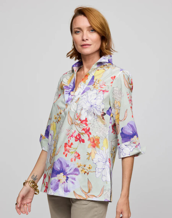 Hinson Wu Vicky Blouse in Neutral available at Mildred Hoit in Palm Beach.