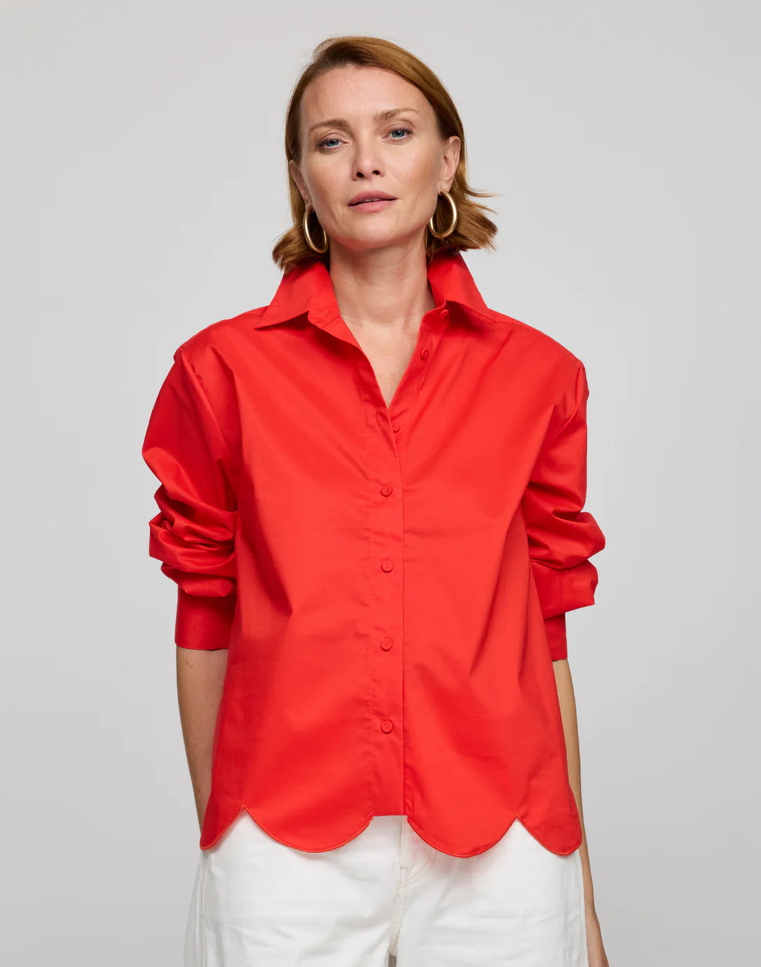 Hinson Wu Blaire Blouse in Scarlet - Mildred Hoit