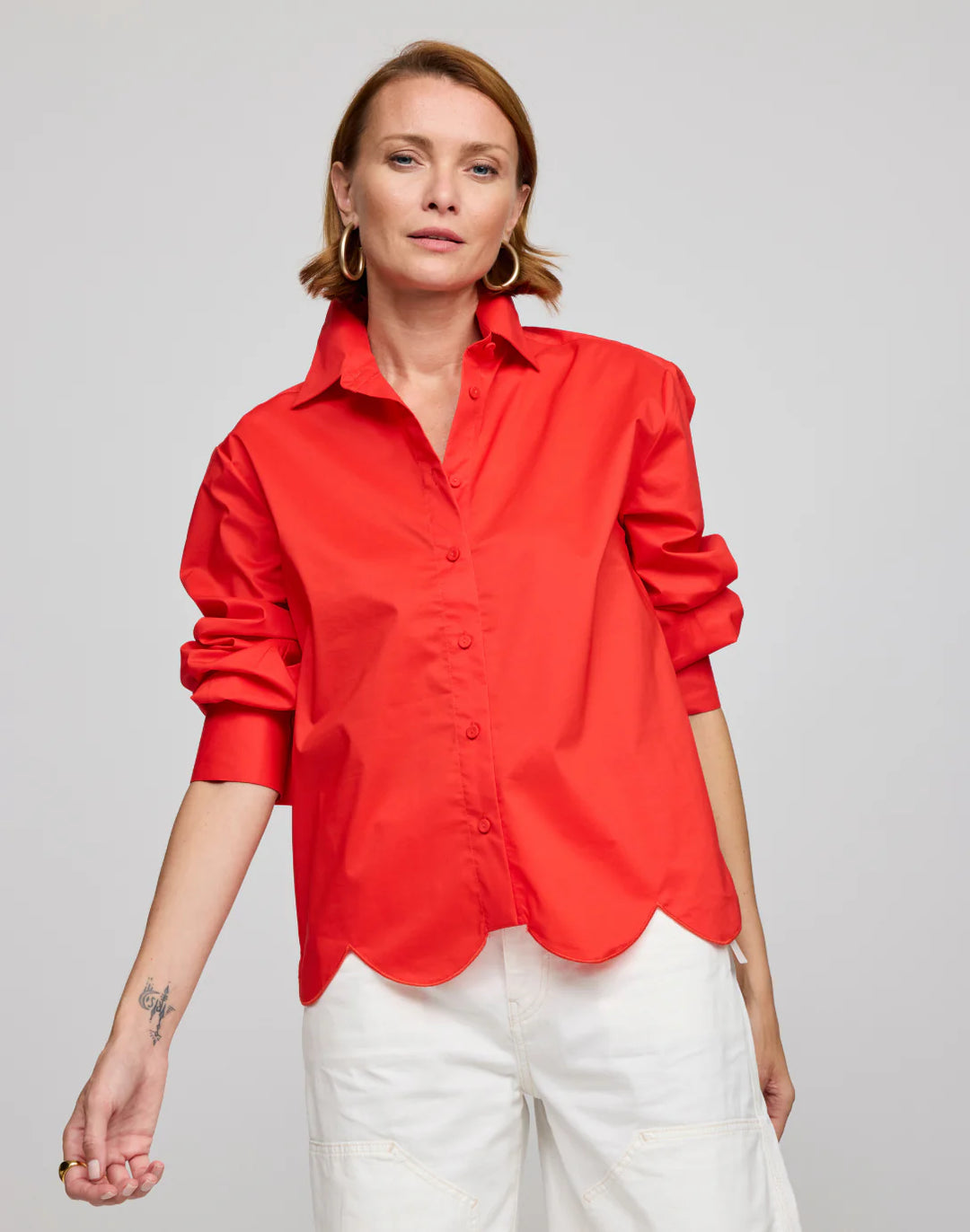 Hinson Wu Blaire Blouse in Scarlet - Mildred Hoit