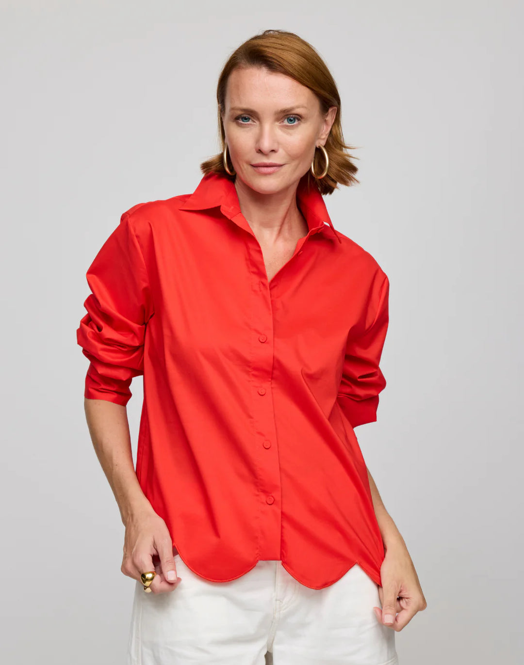 Hinson Wu Blaire Blouse in Scarlet - Mildred Hoit