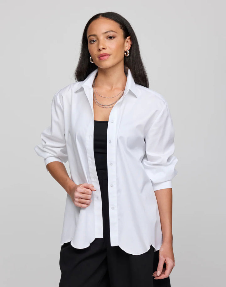 Hinson Wu Blaire Long Sleeve Shirt in White - Mildred Hoit