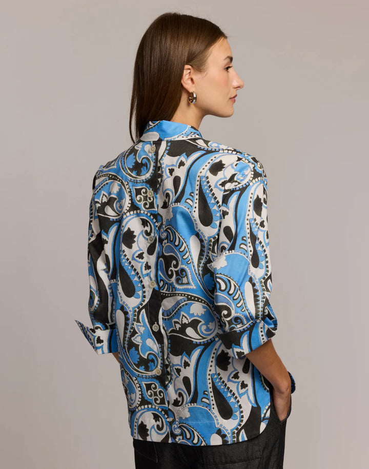 Aileen 3/4 Sleeve Dancing Paisley Shirt