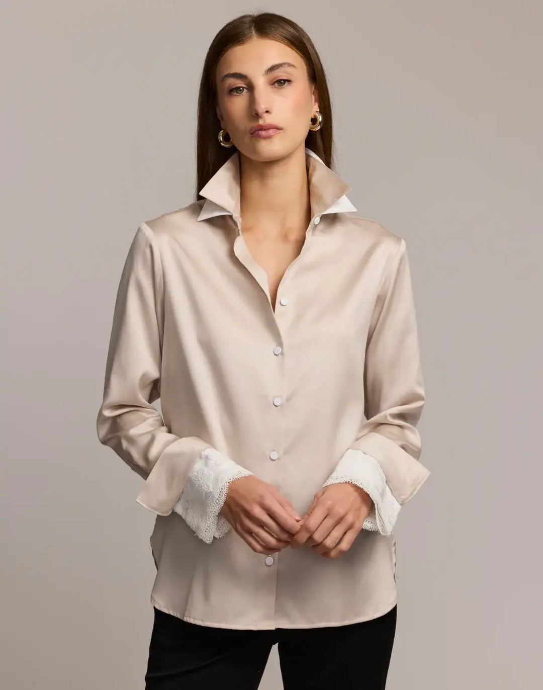 Hinson Wu Margot Shirt in Champagne - Mildred Hoit