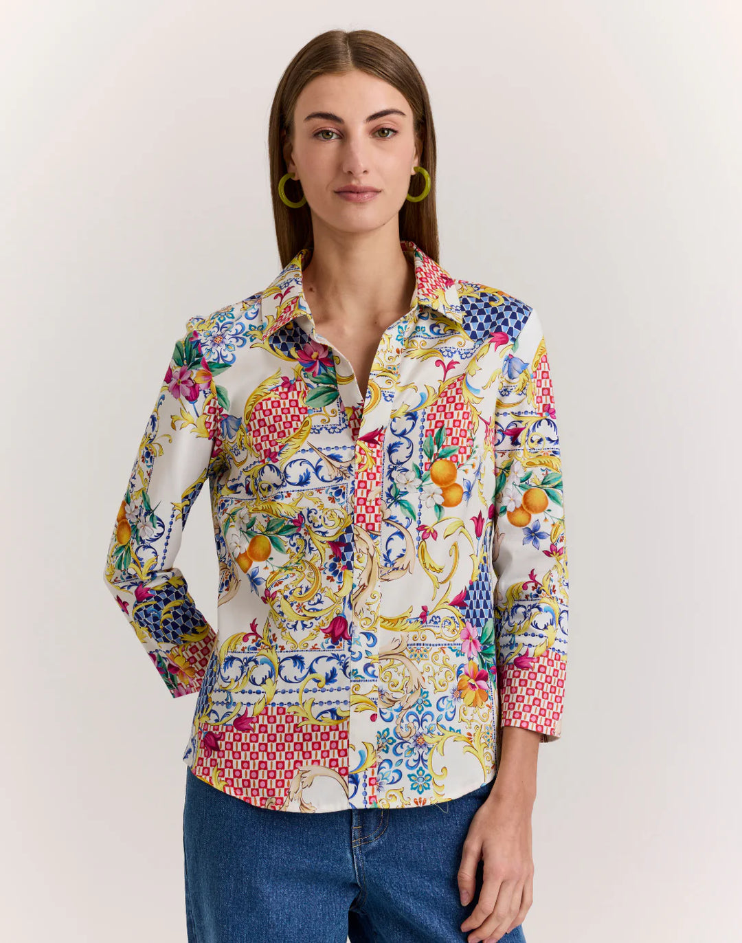 Hinson Wu Lizette 3/4 Sleeve Amalfi Print Top - Mildred Hoit