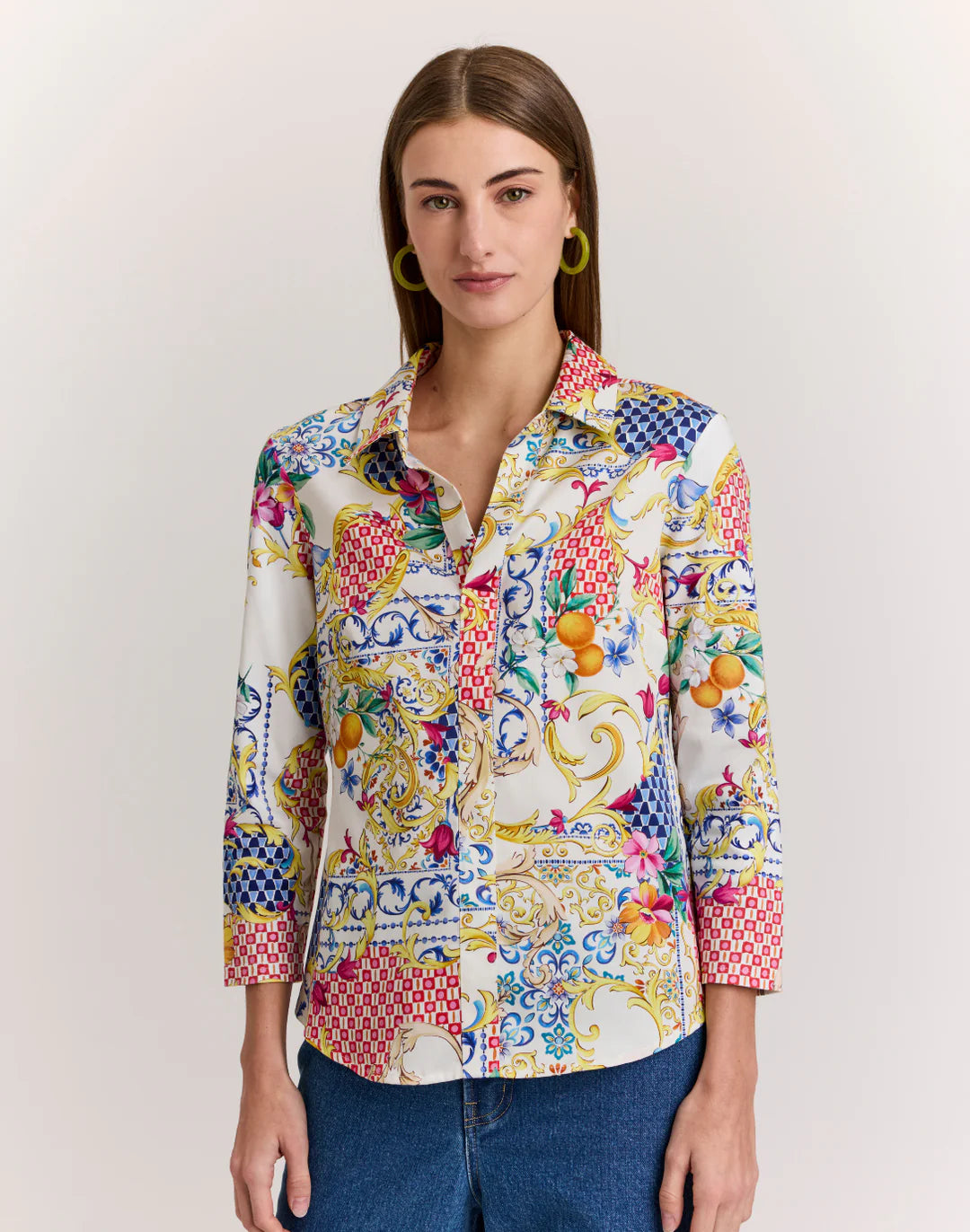 Hinson Wu Lizette 3/4 Sleeve Amalfi Print Top - Mildred Hoit