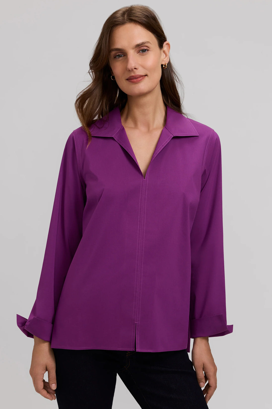 Foxcroft Agnes Shirt in Fig