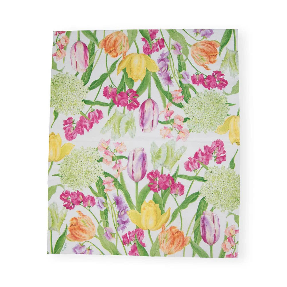 Caspari Spring Flower Show Guest Towel Napkins- 2 Pack