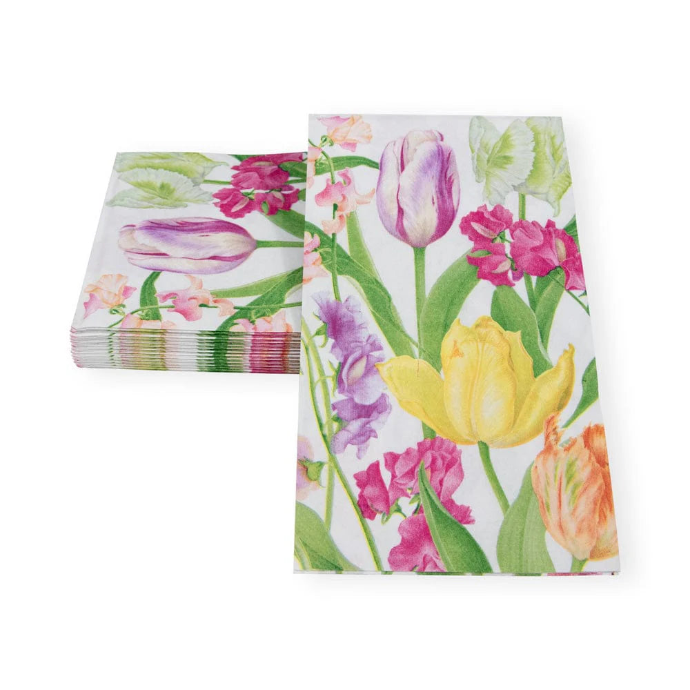 Caspari Spring Flower Show Guest Towel Napkins- 2 Pack