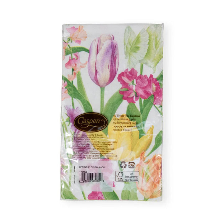 Caspari Spring Flower Show Guest Towel Napkins- 2 Pack