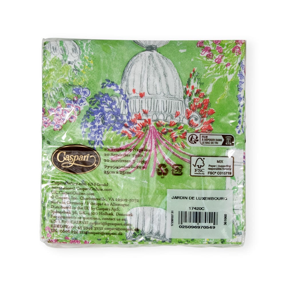 Caspari Jardin De Luxembourg Cocktail Napkins- 2 Pack