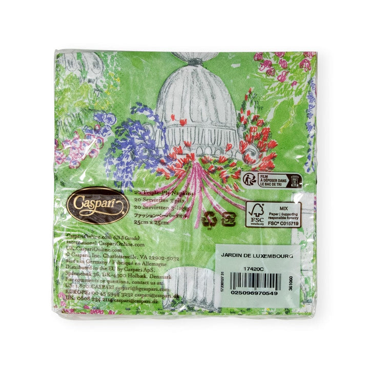 Caspari Jardin De Luxembourg Cocktail Napkins- 2 Pack