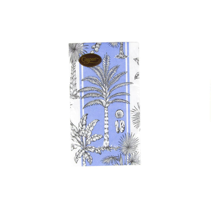 Caspari Blue and White Southern Palms Guest Towels