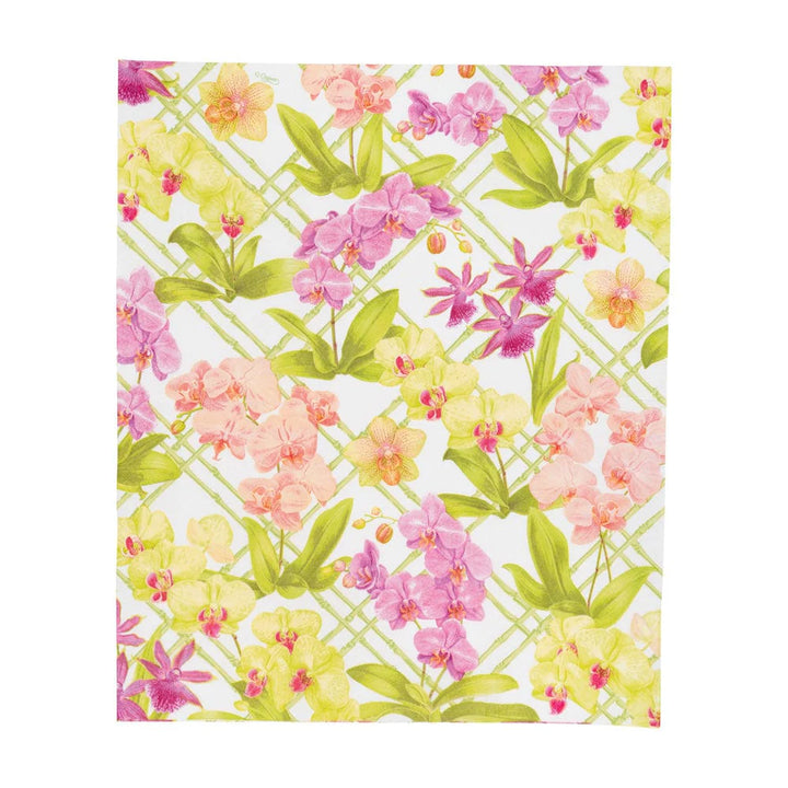 Caspari Orchid Conservatory Guest Towel Napkins- 2 Pack