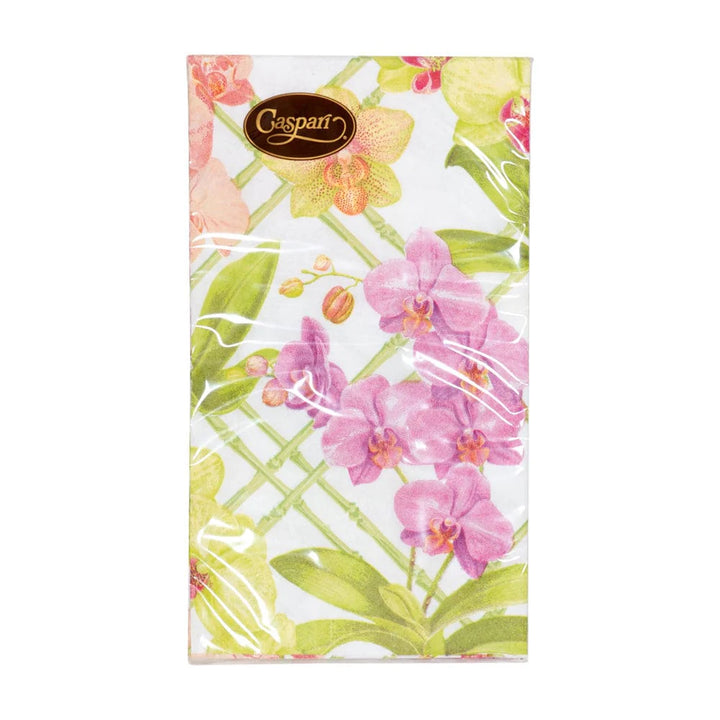 Caspari Orchid Conservatory Guest Towel Napkins- 2 Pack
