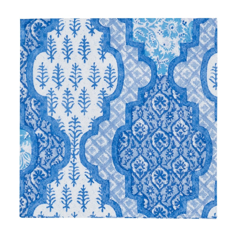 Caspari Provençal Cotton Blue Cocktail Napkins - 2 Pack