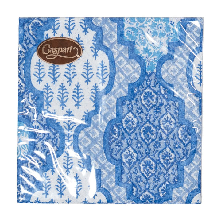 Caspari Provençal Cotton Blue Cocktail Napkins - 2 Pack