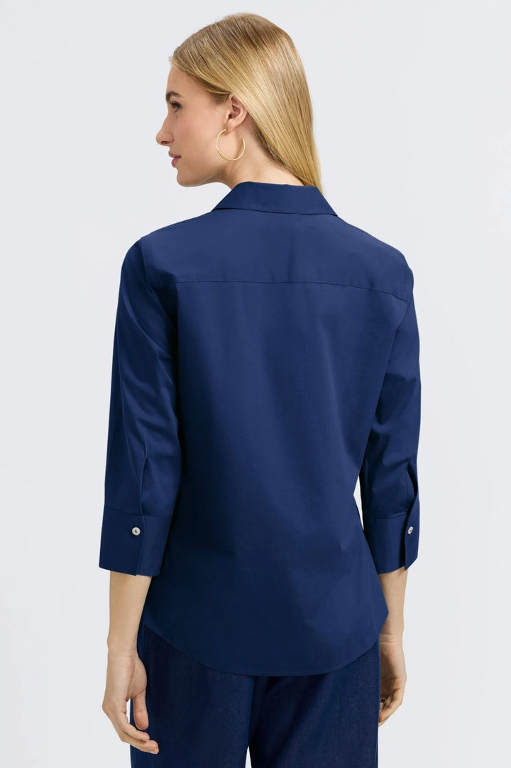 Foxcroft Mary Shirt in Navy