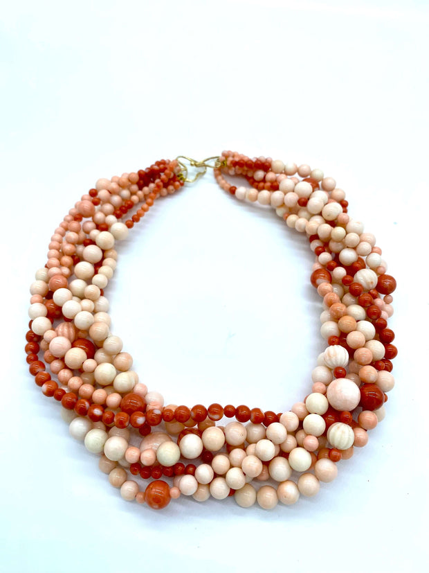 18K Gold and Coral Necklace available at Mildred Hoit in Palm Beach.