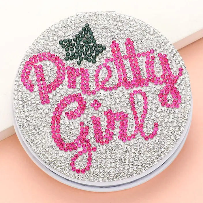 Pretty Girl Bling Studded Compact Mirror