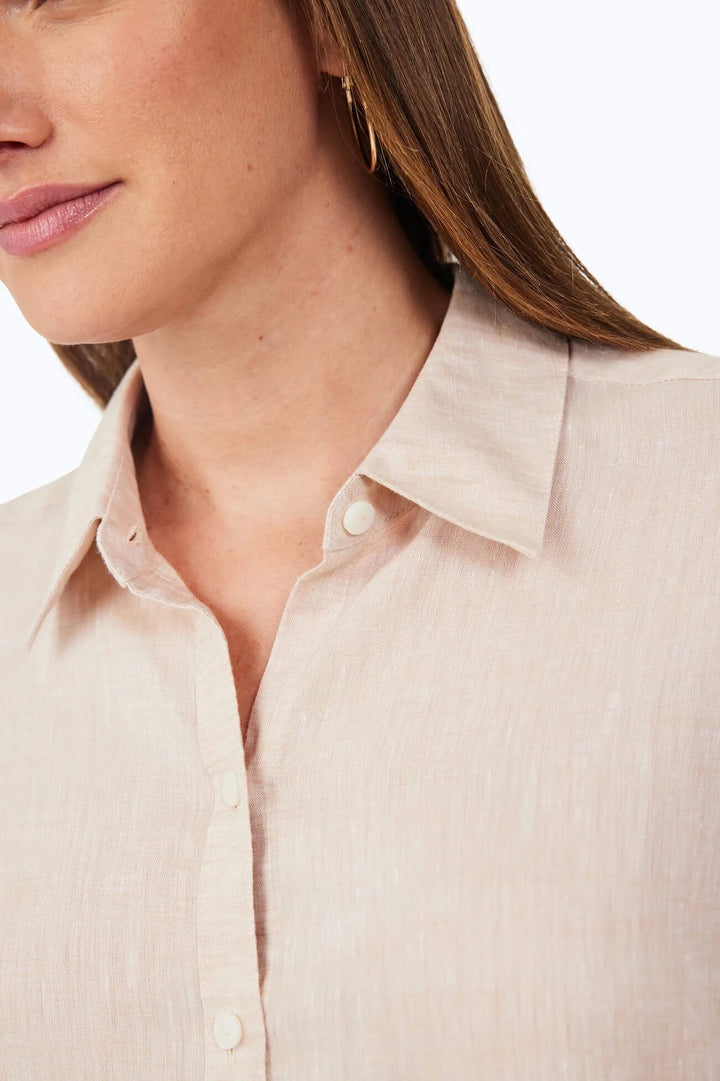 Foxcroft Jordan Linen Shirt in Flax - Mildred Hoit