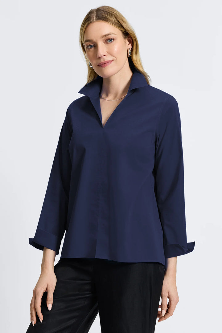 Foxcroft Agnes Shirt in Navy