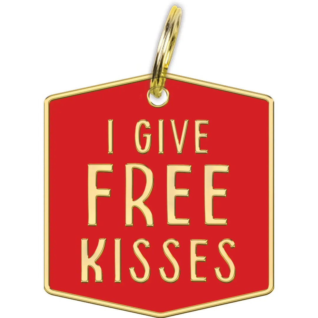 I Give Free Kisses Pet Collar Charm - Mildred Hoit