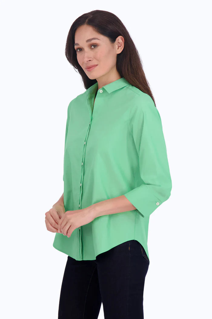 Foxcroft Charlie Blouse in New Leaf - Mildred Hoit