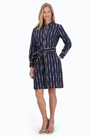 Foxcroft Rocca Keychain Stripe Dress available at Mildred Hoit in Palm Beach.