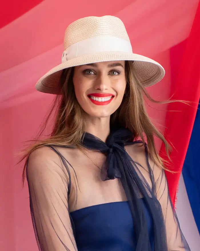 Eric Javits Phoenix Fedora Hat in Cream - Mildred Hoit