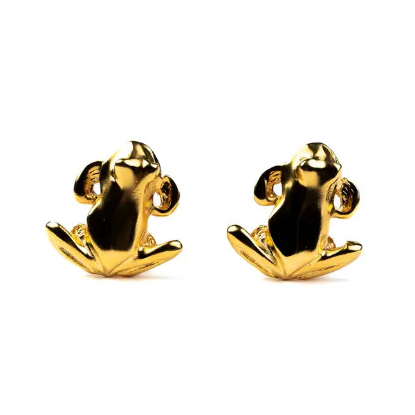 Kenneth Jay Lane Satin Gold Frog Earring - Mildred Hoit