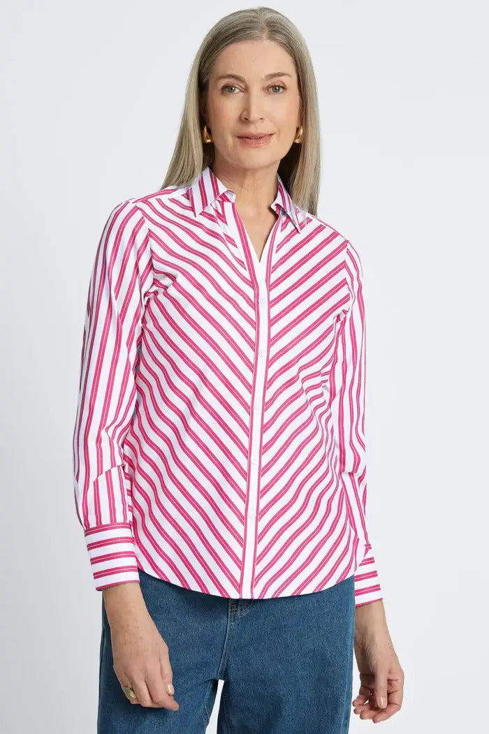 Foxcroft Mary Essential Stretch Stripe Shirt