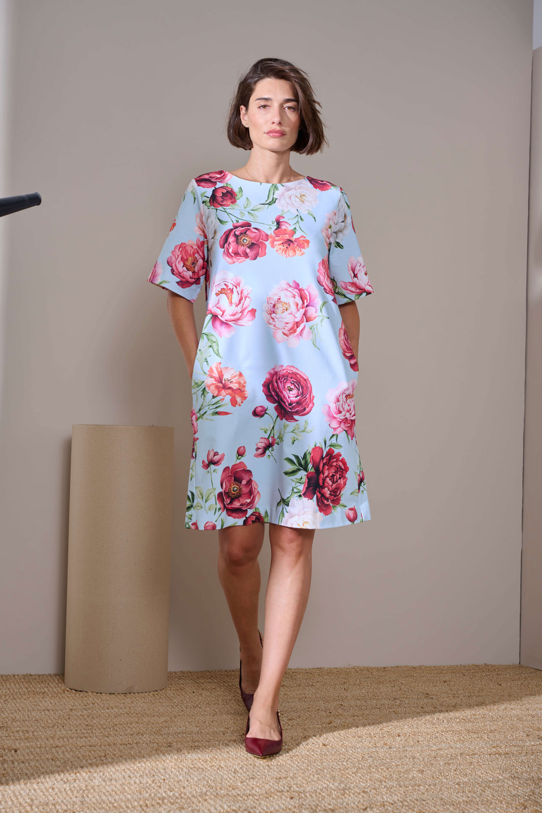 Margittes Dress in Aqua Floral - Mildred Hoit
