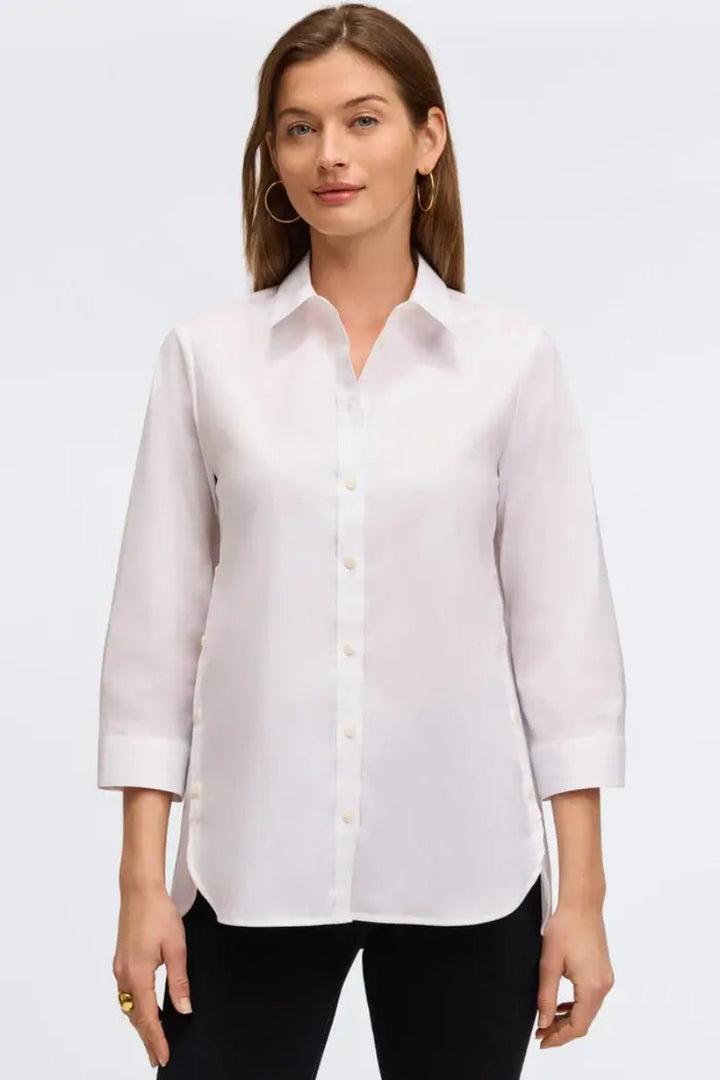 Foxcroft Juliet No Iron Stretch Cotton Shirt in White